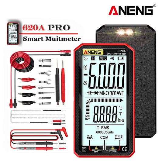 ANENG 620A 6000 Counts Digital Smart Multimeter Transistor Testers True RMS Auto Electrical Capacitance Meter Temp Resistance