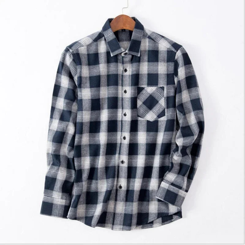 2025 New Men Flannel Plaid Shirt Soft Comfort Slim Fit Styles Brand For Man Cotton Spring Autumn Casual Long Sleeve Shirts