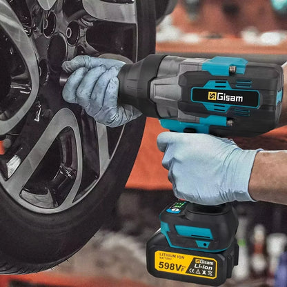 Gisam 3100NM Brushless Electric Wrench 3/4" Socket Cordless Wrench Screwdriver Car Repair Power Tool for Makita 18V Battery