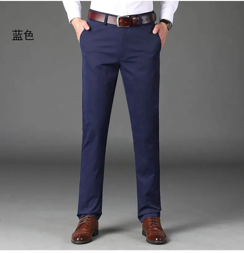 Fashion Men Business Office Suit Pants Spring Summer New Streetwear Male Clothing Loose Solid Casual Straight Full Trousers 2022