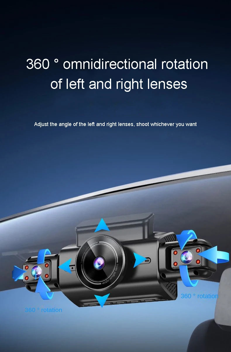 Caméra de tableau de bord cachée à 4 canaux, avec application 4K HD, Vision nocturne, moniteur de stationnement 24/7, capteur G, enregistrement en boucle, détection de mouvement, boîte noire WDR