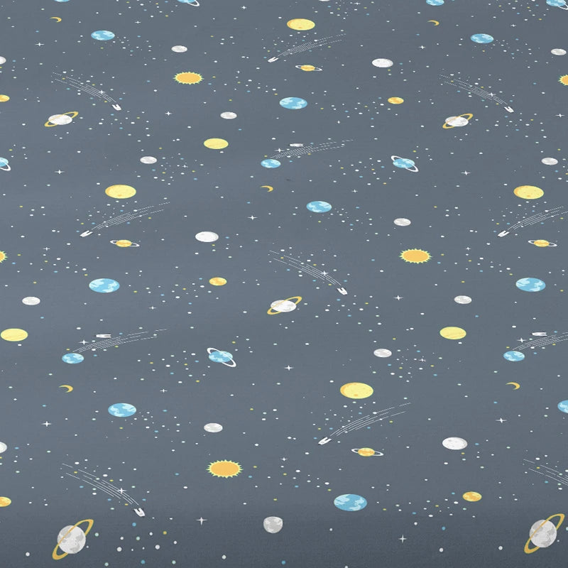 1 Simple modern Outer space printed matte Fitted Sheet, bedroom printed bed cover, bedding (excluding pillowcases)