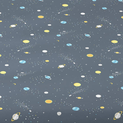 1 Simple modern Outer space printed matte Fitted Sheet, bedroom printed bed cover, bedding (excluding pillowcases)