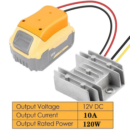 DC 20V to 12V Step Down 120W  Voltage Regulator Converter Aadpter for Dewalt 20V Li-ion Battery DIY Power Wheel Inverter Buck