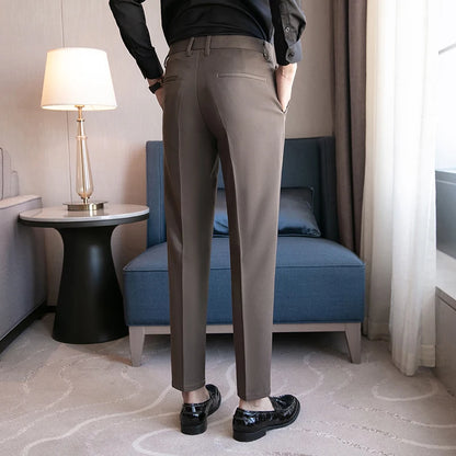 2023 Men Suit Pants High Quality Men Solid Color Slim Fit Dress Pants Slim Fit Office Business Men Trousers Plus Size 28-36