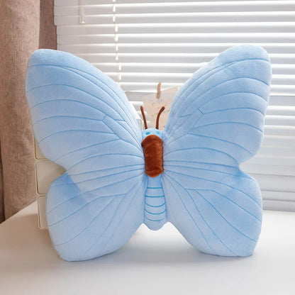 Butterfly Pillow Throwing Pad Short Plush Cushion Cute Girl Pink Toy for Bedroom Sofa Home Decoration Home Textile Cushion