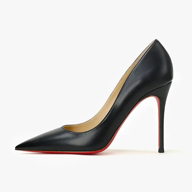 shoes woman 2024 trend luxury Shoes for Women Leather pointed toe Pumps Red Bottoms Shiny Elegant Prom High Heels Party Shoes