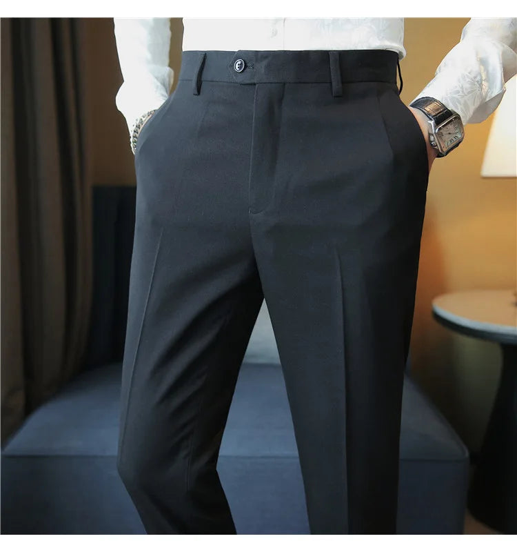 2023 Autumn New Solid Straight Casual Pant High Quality Fashion Simplicity Men Suit Pants Formal Business Office Social Trousers