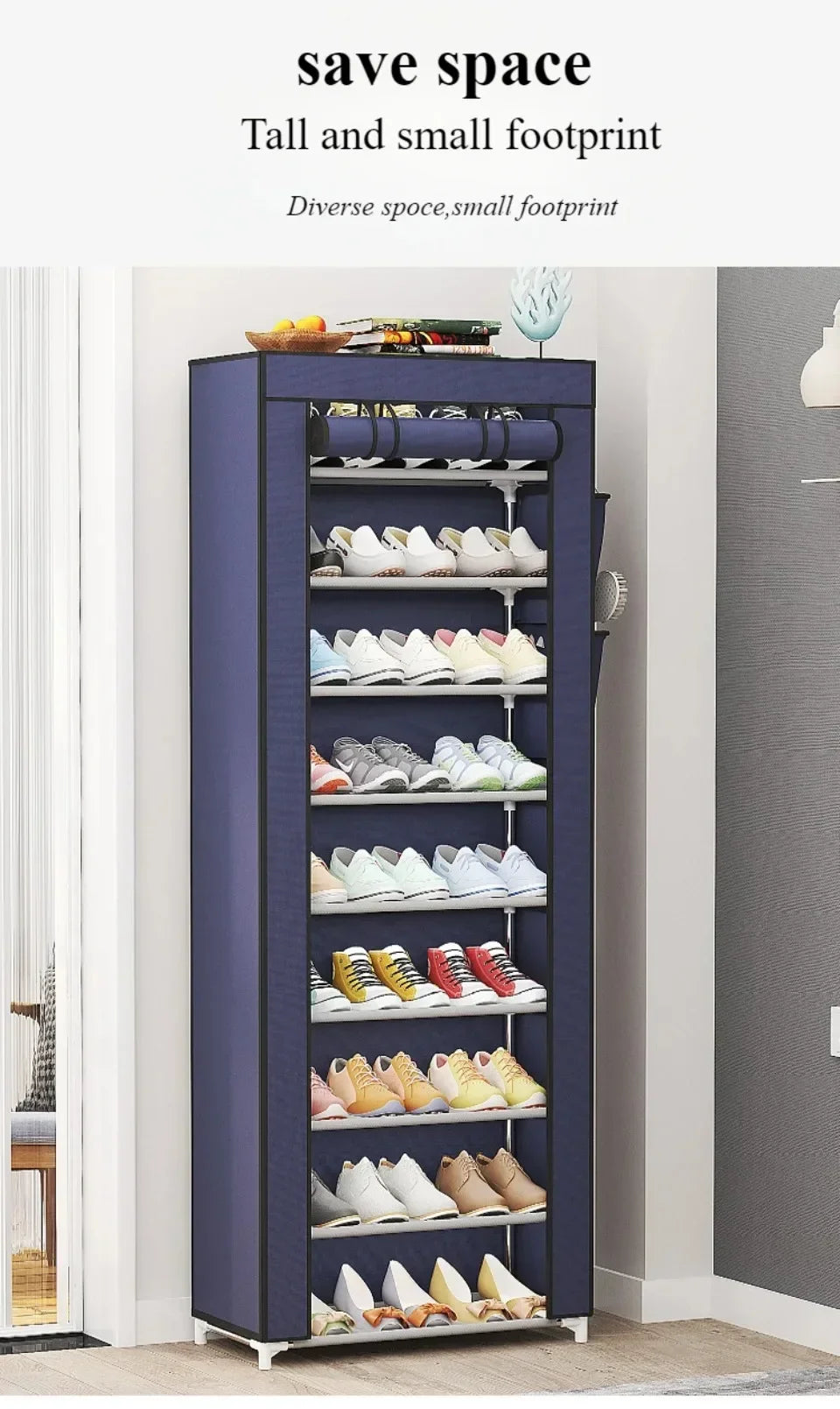 Multi Functional Home Shoe Rack Multi Layer Nail Free Installation Storage Cabinet Waterproof Windproof and Thickened Shoe Rack