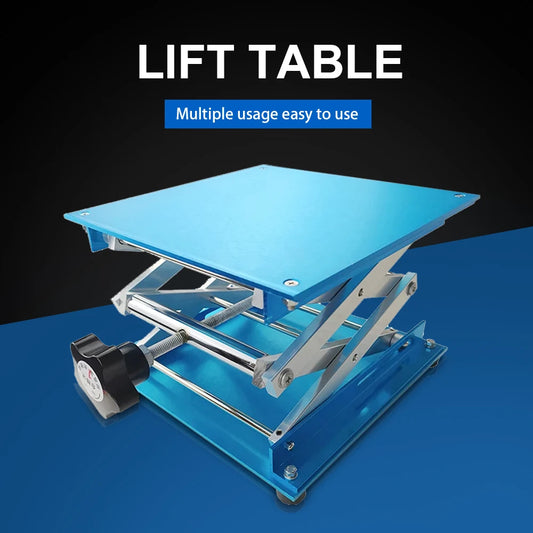 Woodworking Manual Lift Platform Stainless Steel Lift Table Lab Plate Jack Aluminum Router Lift Table Spirit Level Lifting Stand