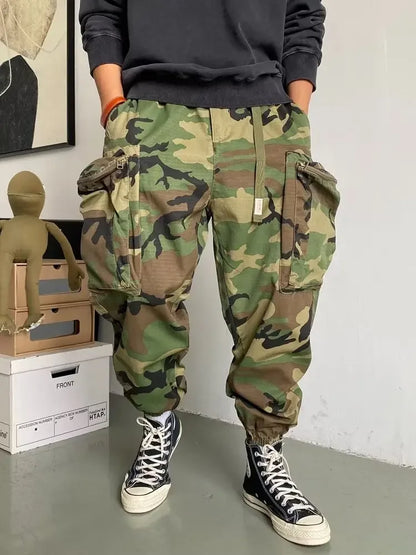 Autumnamerican Stylecasual Camouflage Cargo Pants Men's Loose-fit Trendy Brand Outdoor U.s. Military Style Harajuku Trousers