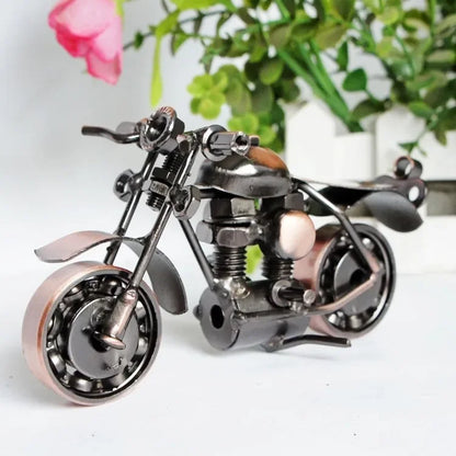 Retro Iron Art Motorcycle Model Ornaments Art Nostalgia Collection Harley Motorcycle Figurines Sculpture for Home Decor