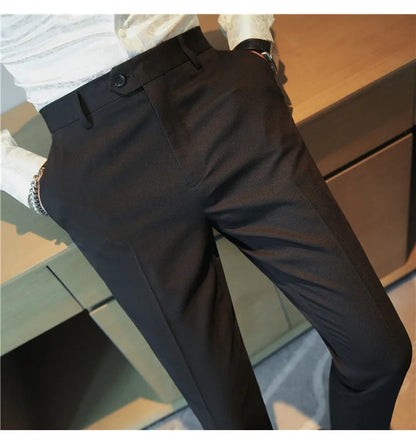 2023 Autumn New Solid Straight Casual Pant High Quality Fashion Simplicity Men Suit Pants Formal Business Office Social Trousers