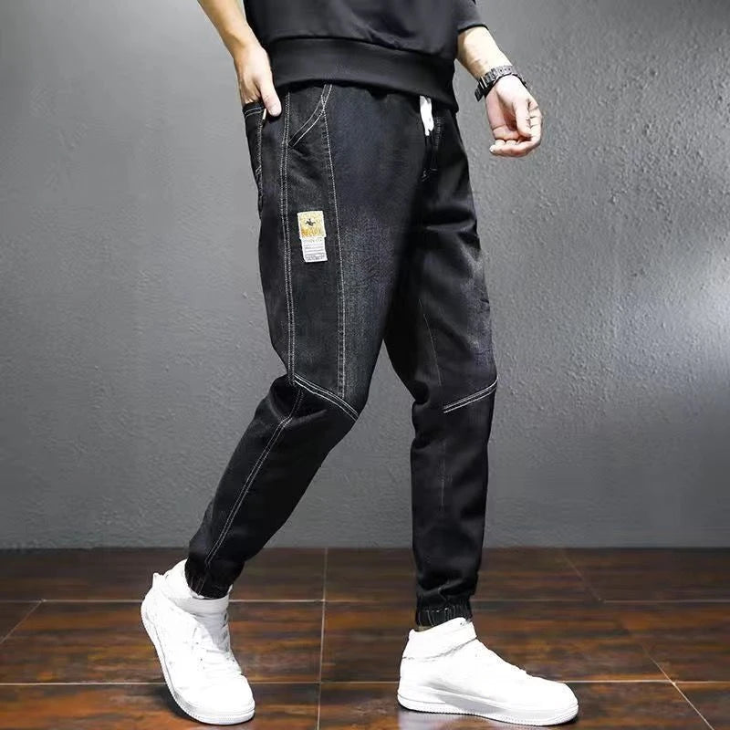 Man Cowboy Pants Harem Stretch Trousers Cargo Elastic Men's Jeans Buggy Classic Summer 2024 Trend High Quality Original Stylish