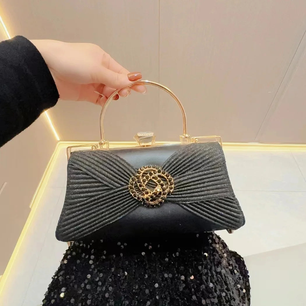 Women's Dinner Wedding Bag Studded Diamond Shoulder Crossbody Sequin Clutch Bag