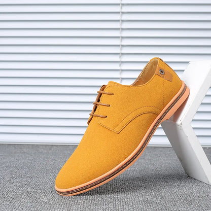 2023 Spring Suede Leather Men Shoes Oxford Casual Shoes Classic Sneakers Comfortable Footwear Dress Shoes Large Size Flats