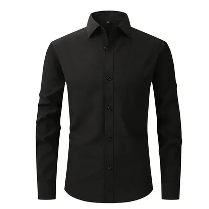 US Size Elastic Shirt New Men's Business and Leisure Long Sleeved Shirt Slim Fit Professional Dress Best-selling Seasonal Style