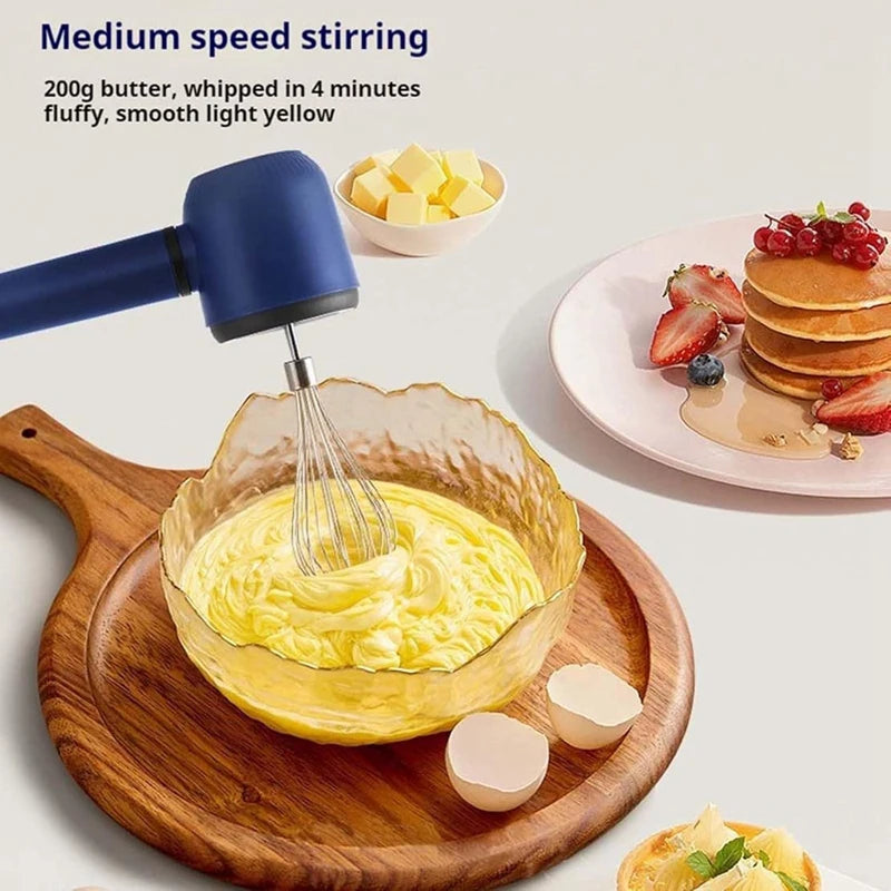 LICG Cordless Hand Mixer Twin Stick Electric Whisk USB Rechargeable Handheld Electric Mixing 3 Speed Egg Beater For Baking