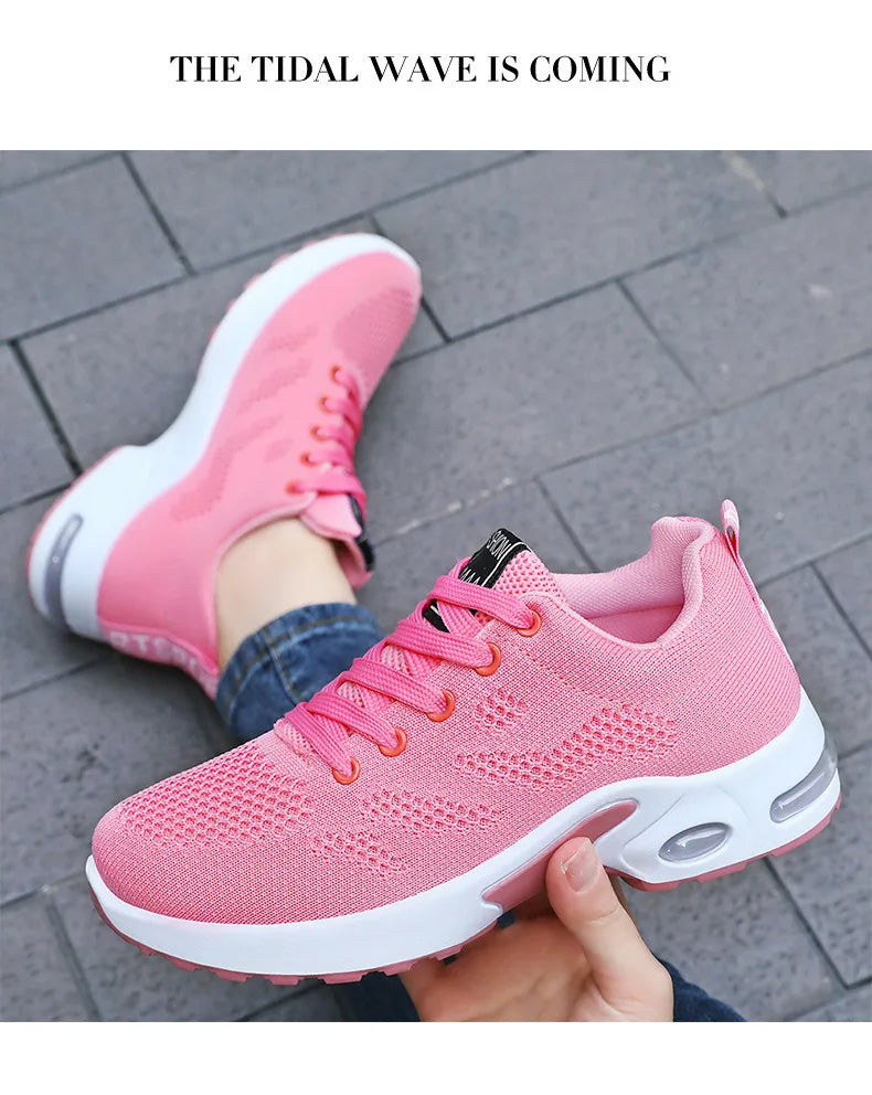 2025 New Style Women's Shoes Korean Style Casual Air Cushion Breathable Soft Bottom Sports Shoes for Women