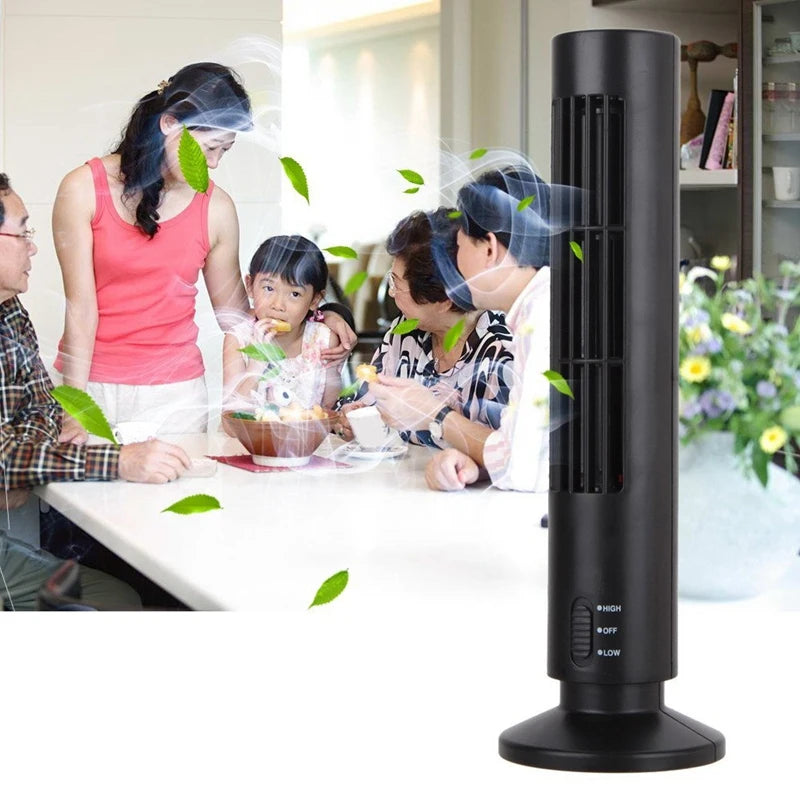 BAAJ-USB Rechargeable Tower Fan, Cooling Portable Fan Standing Bellyless Fan Air Conditioner Bedroom Kitchen Office