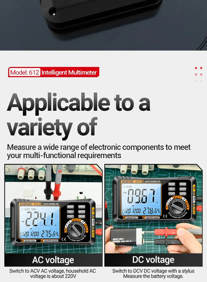 ANENG 612 Smart Digital Multimeters AC/DC Current Voltage Capacitance Professional Measurement Multimetro Test Tools