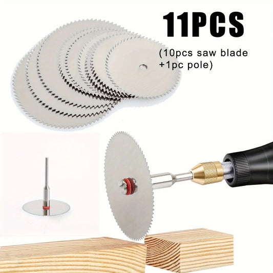 11PCS Micro Circular Saw Blade Accessory Electric Grinding Cutting Disc Metal Cutter Rotary Tool Electric Tool Wood Cut