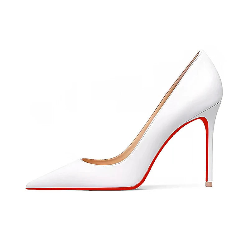 shoes woman 2024 trend luxury Shoes for Women Leather pointed toe Pumps Red Bottoms Shiny Elegant Prom High Heels Party Shoes