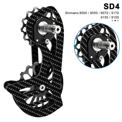 Bicycle Rear Derailleur Carbon Fiber Ceramic 13T 17T Pulley Guide Wheel For Shimano R5800 R6800 R7000 R8000 R9000 For Sram