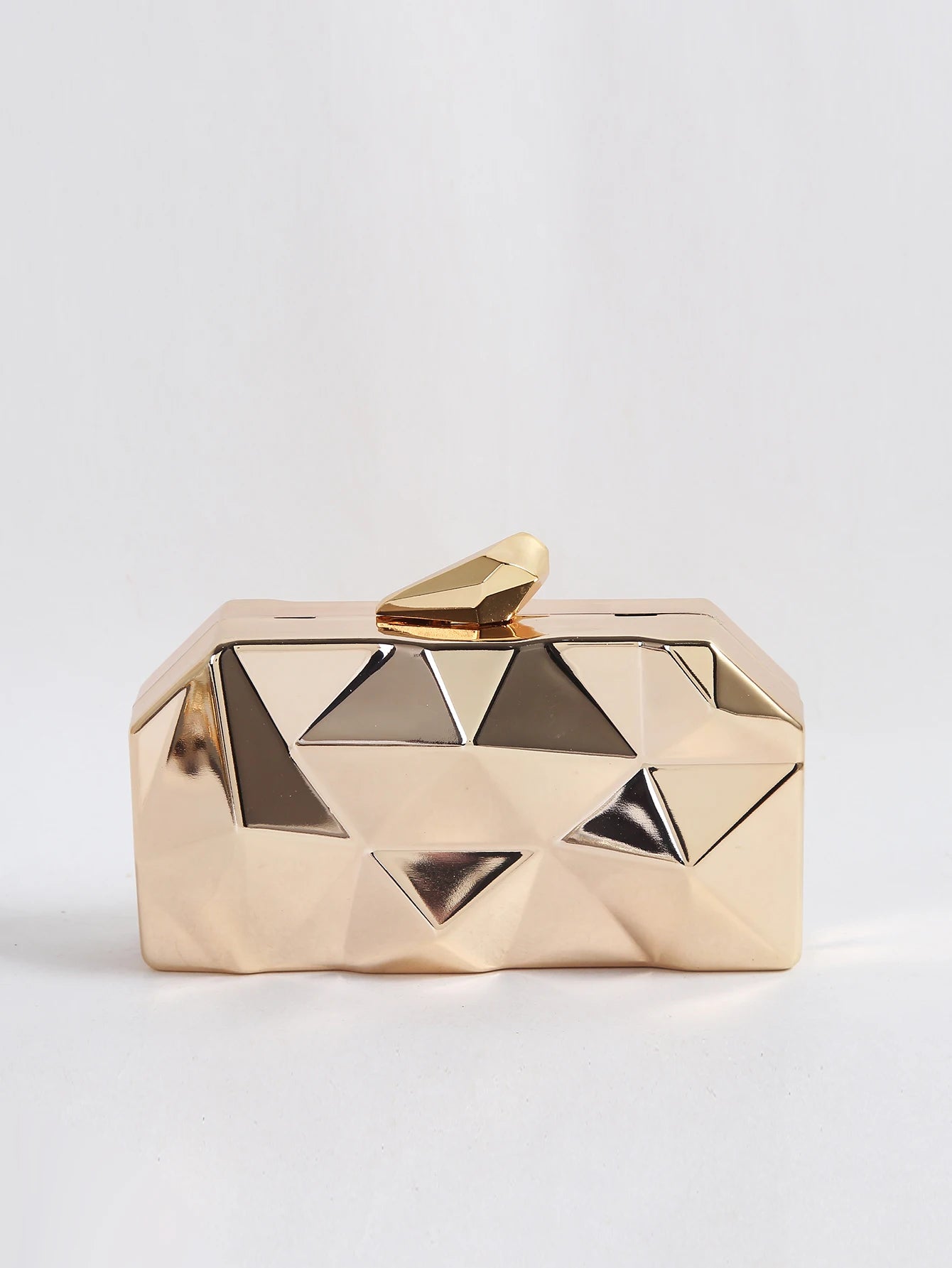 Womens Geometric Metal Evening Clutch Purse For Wedding Fashion Small Evening Shoulder Bags Box Clutch Bags For Lady Party Weddi