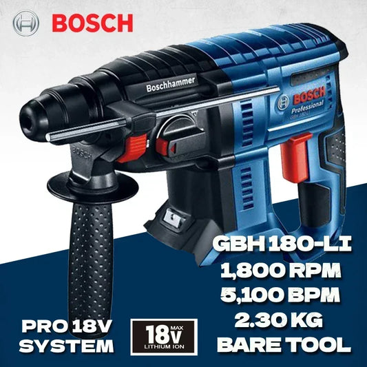 BOSCH GBH 180-LI Brushless Cordless Rotary Hammer Bare Metal 18V Multifunctional Lithium Percussion Power Tools GBH180-LI