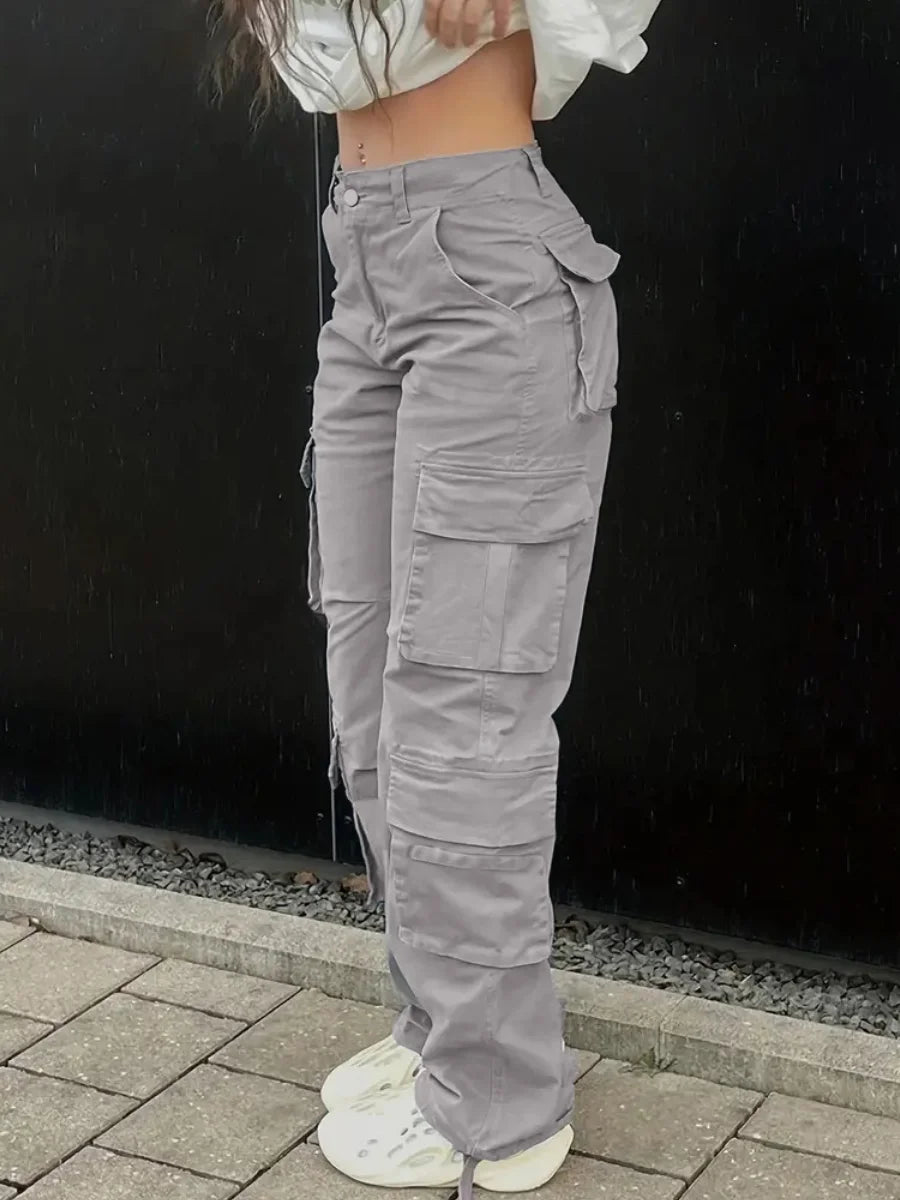 LW cotton women trousers pants Side Pocket Cargo Pants Streetwear Hip Hop Joggers Cargo Pants Harem Trousers Woman Sweatpants