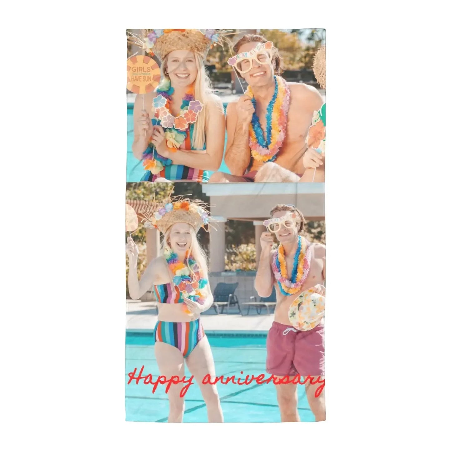 Custom Beach Towel with Photos Personalized Picture Bath Pool Towel Customized Gifts for Boys Girls Teens Birthday Father's Day