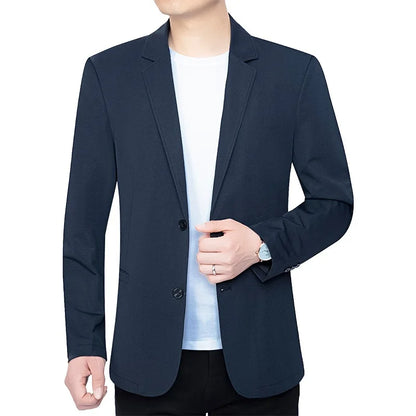 New Summer Man Mesh Thin Blazers Jackets Solid Business Casual Suits Coats Fashion Male Quick Drying Blazers Men's Clothing 4XL