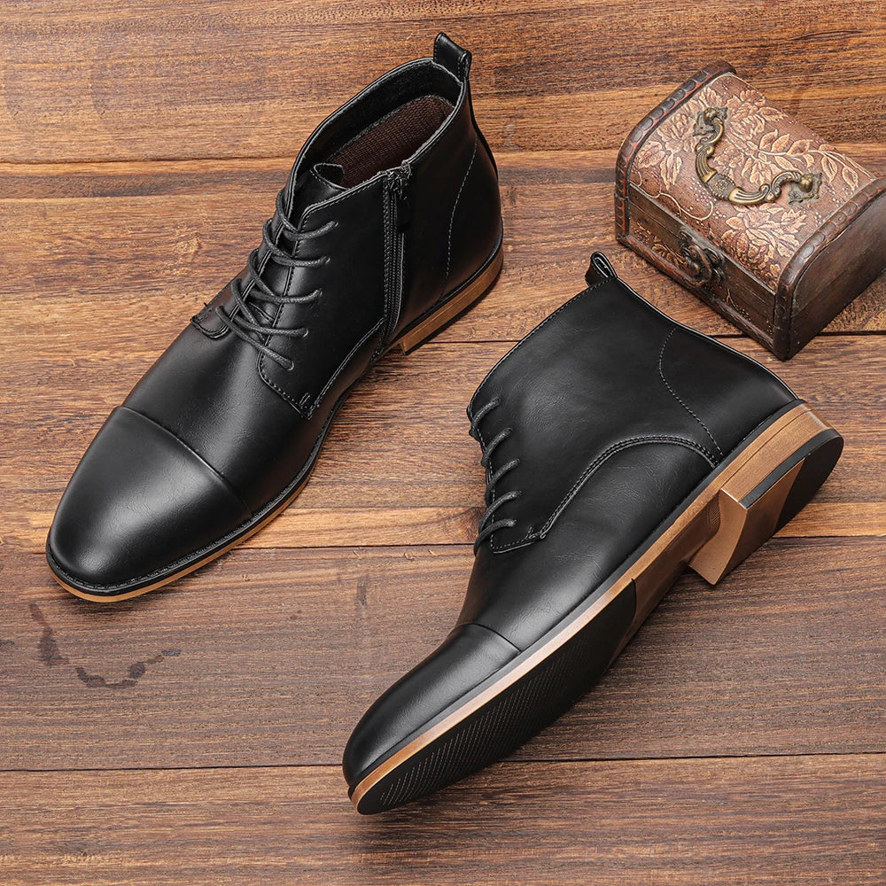 American style  men's boots 2024 Fashion Brand Comfortable Men's Ankle Boots