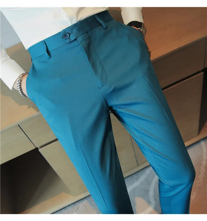 2023 Autumn New Solid Straight Casual Pant High Quality Fashion Simplicity Men Suit Pants Formal Business Office Social Trousers