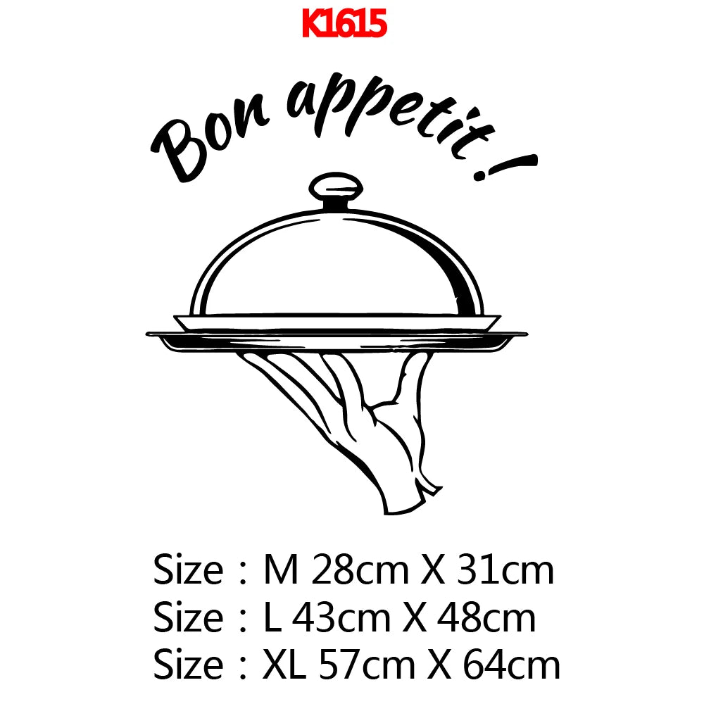 Funny Bon Appetite Wall Stickers Decals For Kitchen Living Room Dining Room Home Decoration Accessories Wall Decor