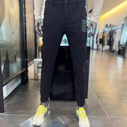 AMAZINGCRE 2024 New Men's Golf Clothing Fashion Versatile Simple Solid Color Outdoor Sports Pants