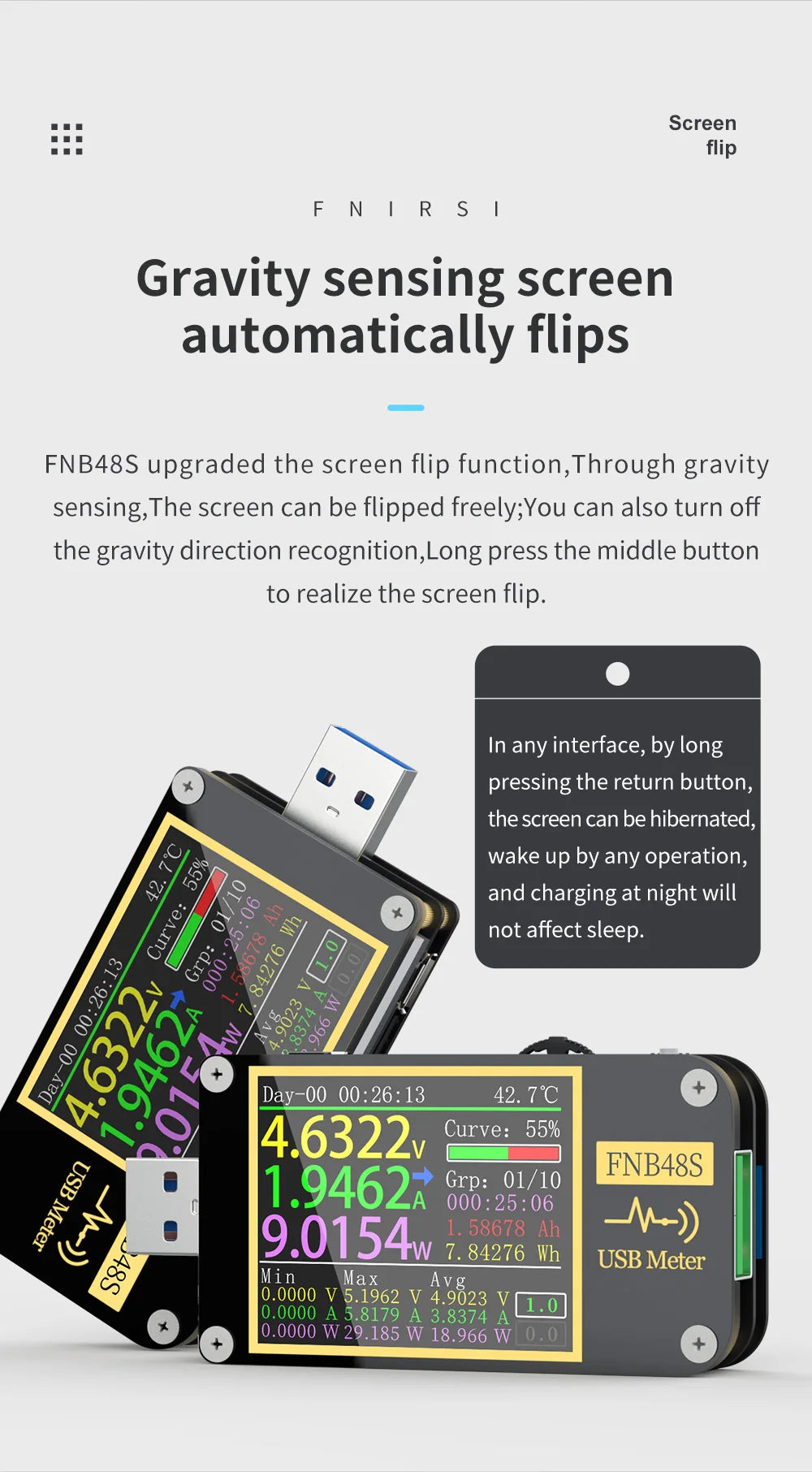 FNIRSI FNB48S Digital Voltmeter Ammeter Current Voltmeter USB Tester Voltage Indicator Professional Tools for Electricians