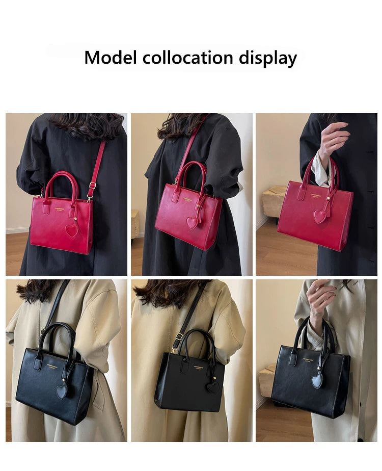 Fashionable Lightweight Solid Color Luxury Crossbody Bag Versatile Shoulder Bag Large Capacity Handheld Tote Bag For Women