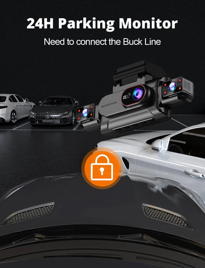 Caméra embarquée 4 canaux Wifi Full HD1080P DVR de voiture 4 caméras Caméra embarquée Enregistreur vidéo Super vision nocturne Boîte noire Cabine 4 objectifs caméra