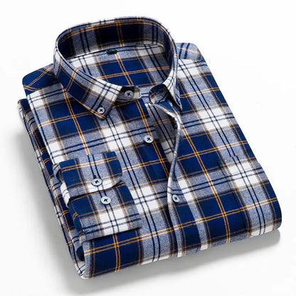 2022 New Men Plaid 100% Cotton Spring Autumn Casual  Long Sleeve Chemise Homme Male Check Shirts