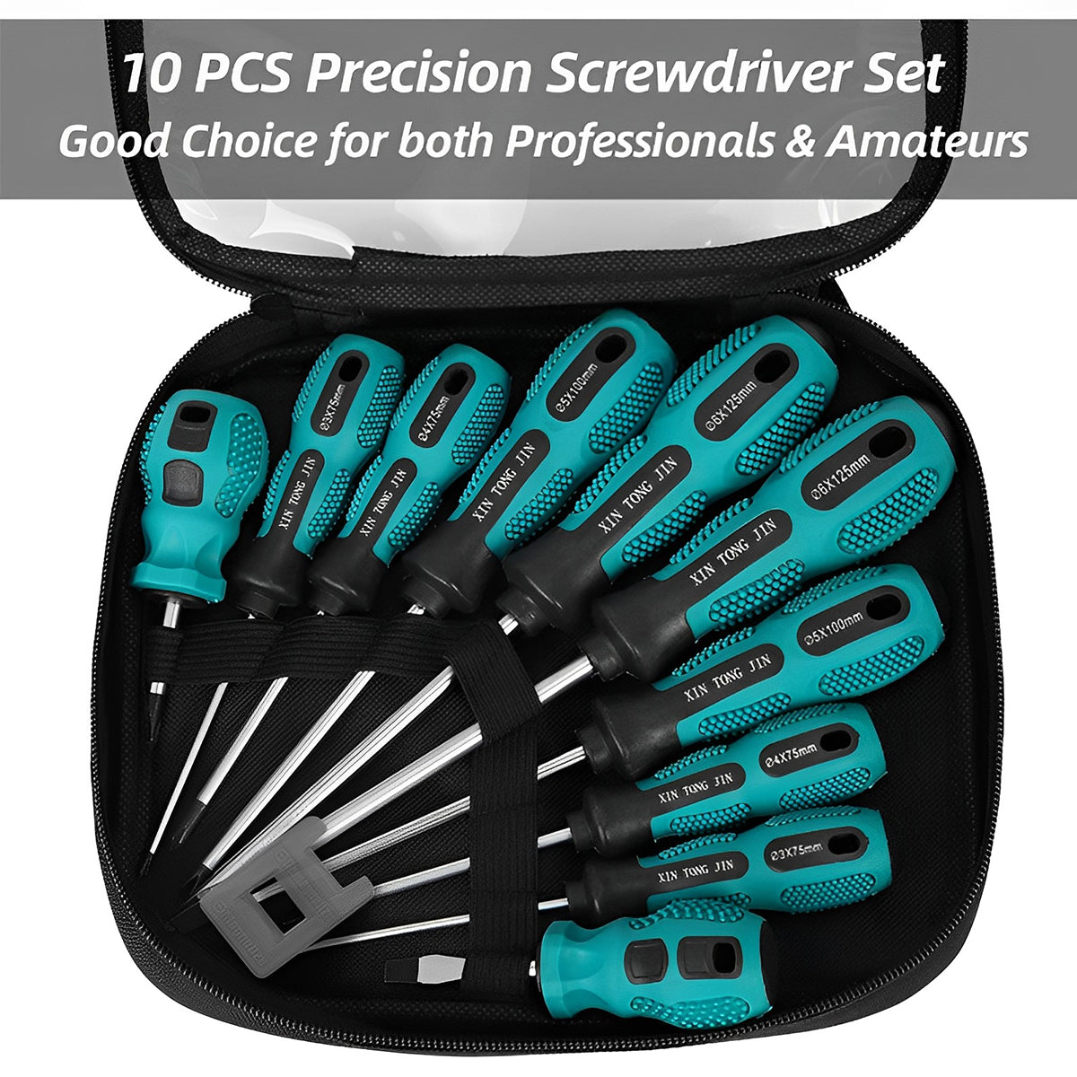 10Pcs Magnetic Screwdriver Set Heavy Duty Manual Screwdriver Ergonomic Cross Head Screwdriver Metric Flat Head Screwdriver