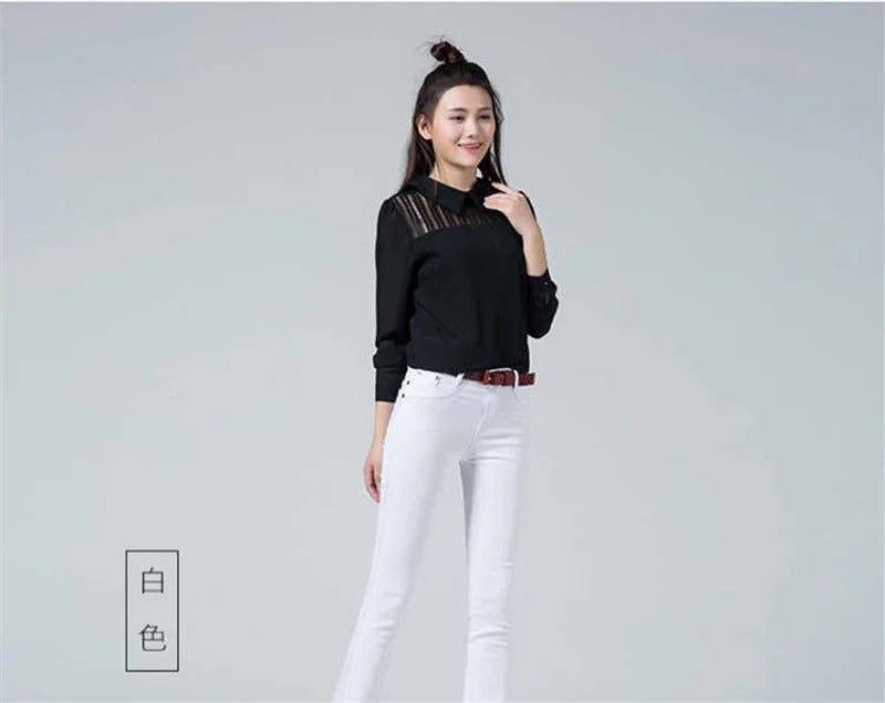 Female Elastic Force Straight Cylinder Pants Spring Autumn Annals Women Micro Flared Trousers Ladies New Solid Color Pantalons