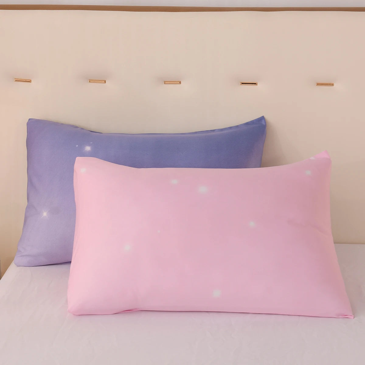 3pcs Fantasy Pink and Purple Gradient Duvet Cover Set Microfiber Galaxy Bedding Set Starry Sky Print Quilt Cover For Girls Room