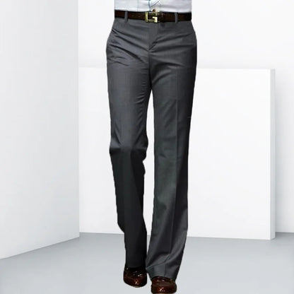 2024 Men's Four Seasons New Mid-Waist Micro-Flared Casual Pants Business Boot Cut Bell-Bottom Trousers