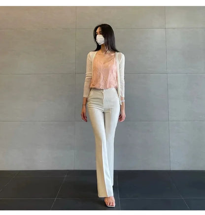 WOMENGAGA Fashion Sexy Pants Korea Slim High Waist Sexy Slightly Slim Casual Pants For Women Elegant And Mature Women D45B