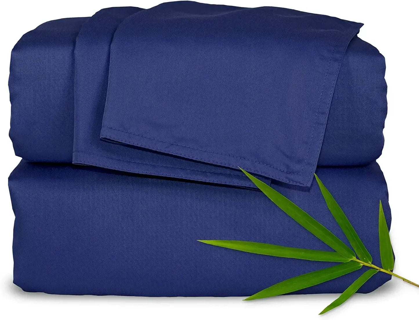 Genuine 100% Organic Viscose Derived from Bamboo Bed Sheet Set, Luxuriously Soft & Cooling, Double Stitching