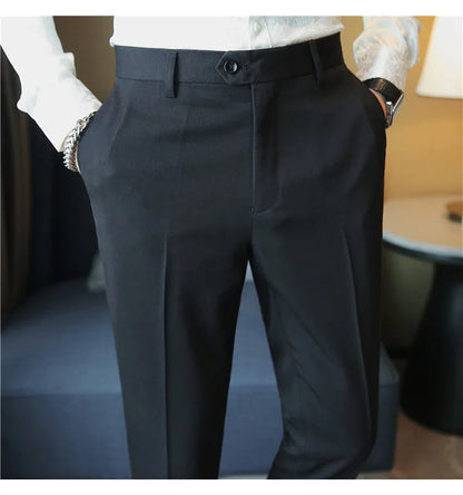 2023 Autumn New Solid Straight Casual Pant High Quality Fashion Simplicity Men Suit Pants Formal Business Office Social Trousers