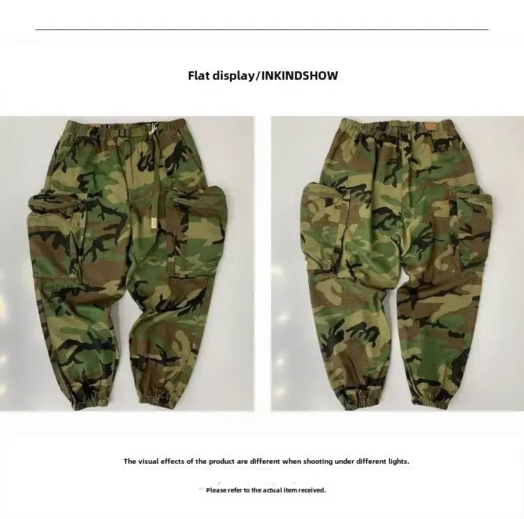 Autumnamerican Stylecasual Camouflage Cargo Pants Men's Loose-fit Trendy Brand Outdoor U.s. Military Style Harajuku Trousers