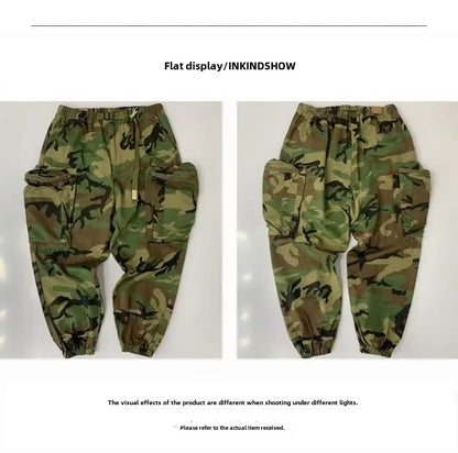 Autumnamerican Stylecasual Camouflage Cargo Pants Men's Loose-fit Trendy Brand Outdoor U.s. Military Style Harajuku Trousers